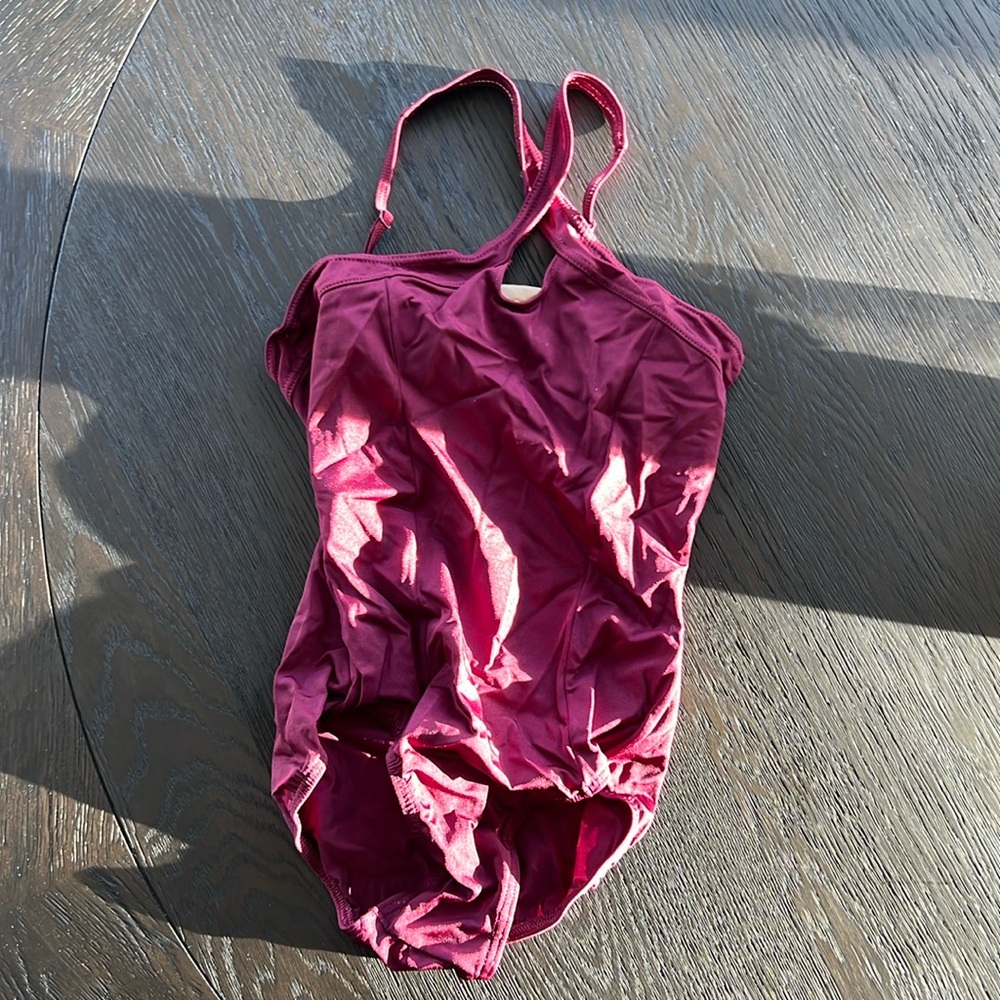 Cross Over Neck Leotard, Color Merlot, Style P500 Premiere Collection Size M